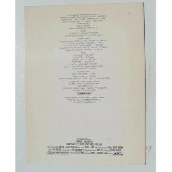 Vtg Promo Movie Theatre Advance Program Brochure 1982 Yes Giorgio Luciano Pavaro - Picture 3 of 3